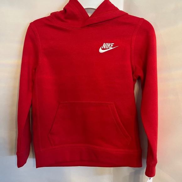 Boys Nike hooded Pullover University Red Size 7 6-7 Years 116-122 CM New w/Tags - Picture 1 of 16